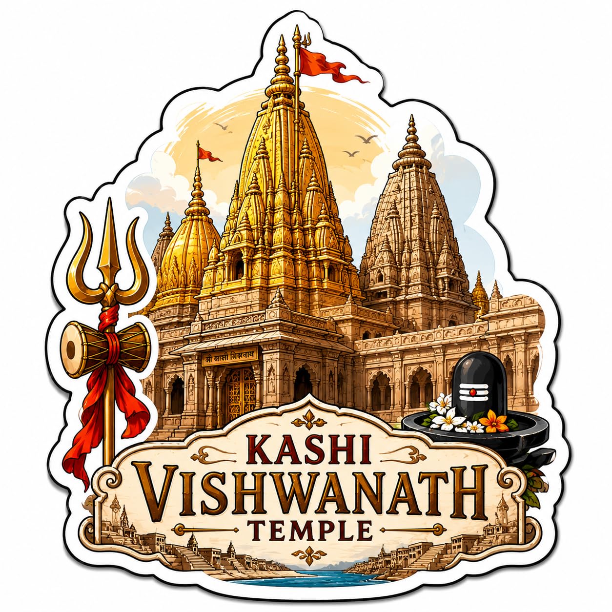 Kedarnath Fridge Magnet - Wooden Souvenir -13