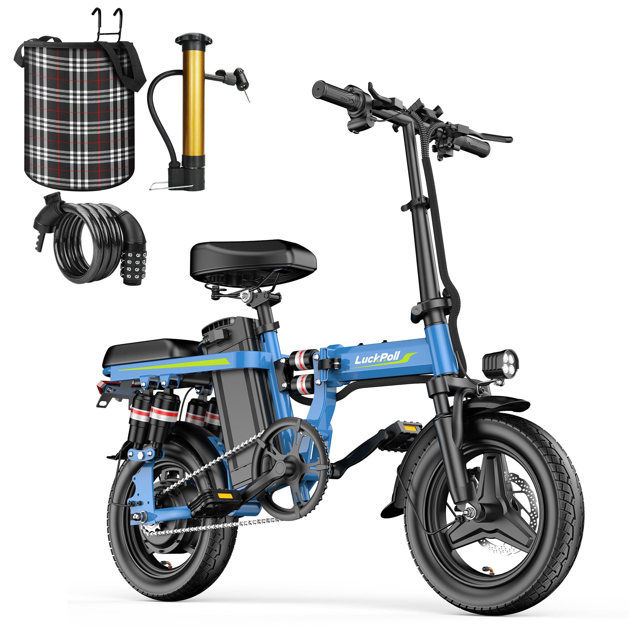 Lightweight Folding Mini Electric Bike for Adults–14 Inch Electric Bicycles Ebike,750W Rated, 48V 25Ah/48V 13Ah,35–50 Mile Long-Range, UL2849 Certified, Portable E-Bicycle