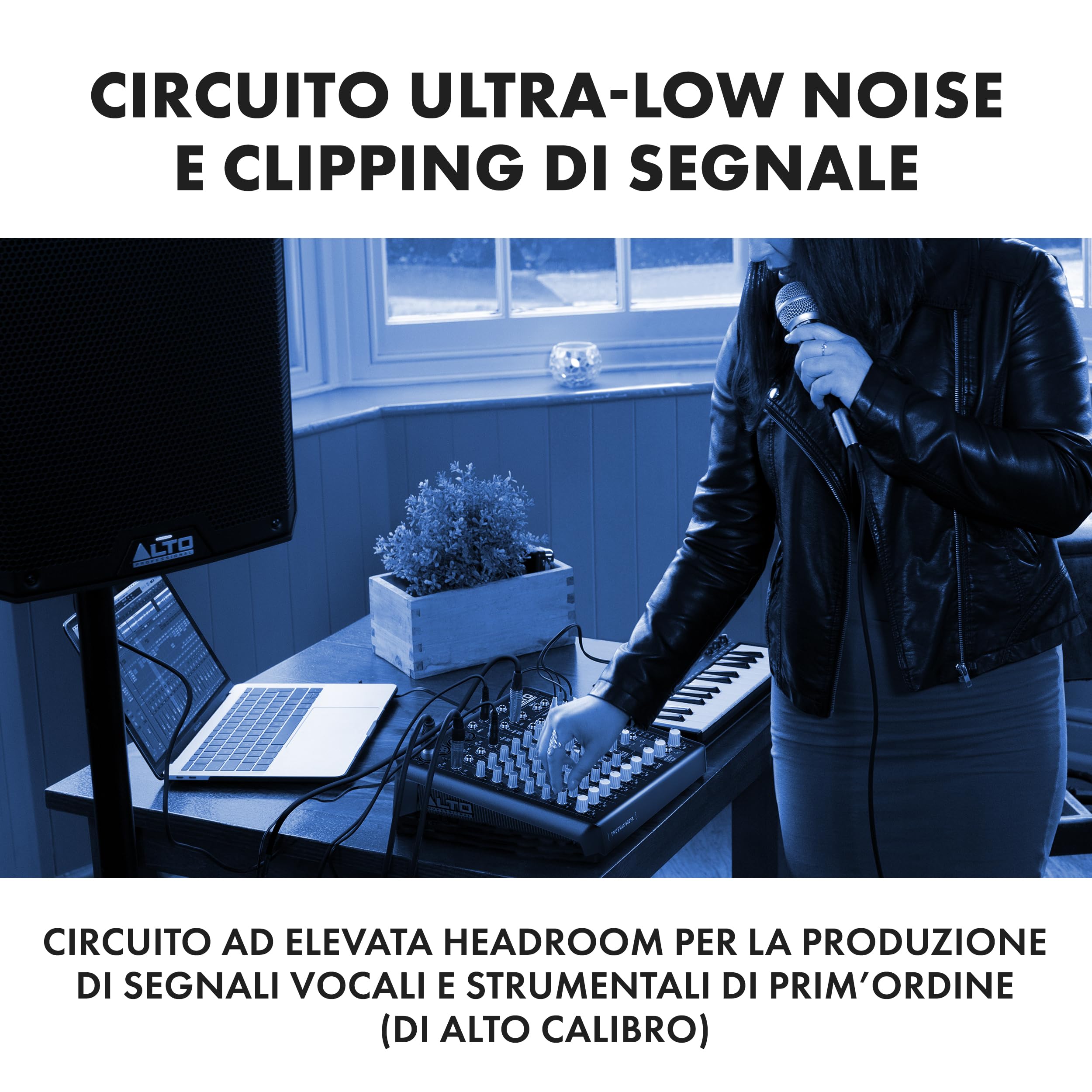 ALTO TrueMix 800FX - Mixer Audio Con 4 Ingressi XLR Microfonici, Interfaccia USB Audio e Bluetooth Per Podcast, Live, Registrazione, DJ, Mac e Windows