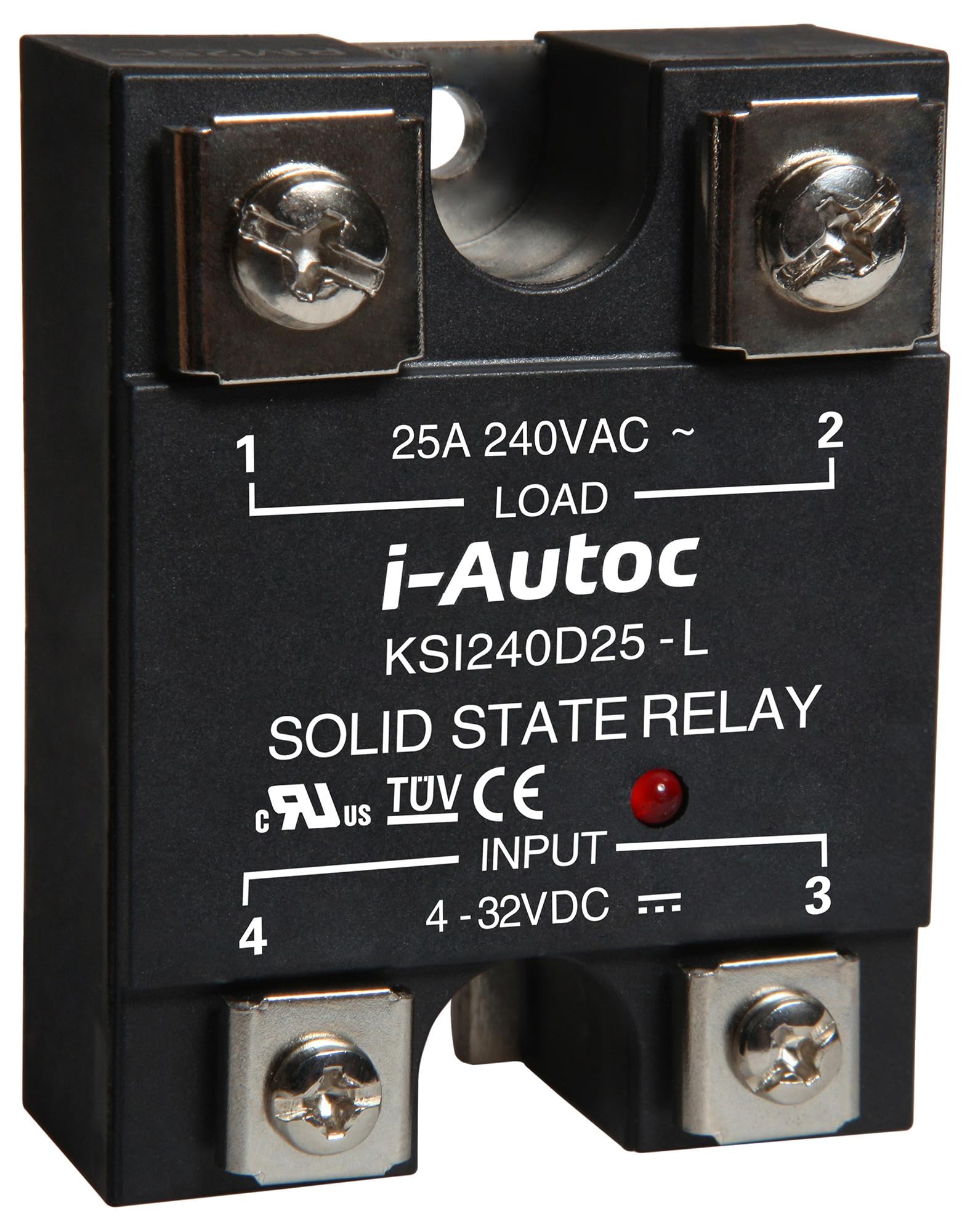 Relé, 240 V, 25 A, cero X SSR y LED; KSI240D25-L; 1 unidad