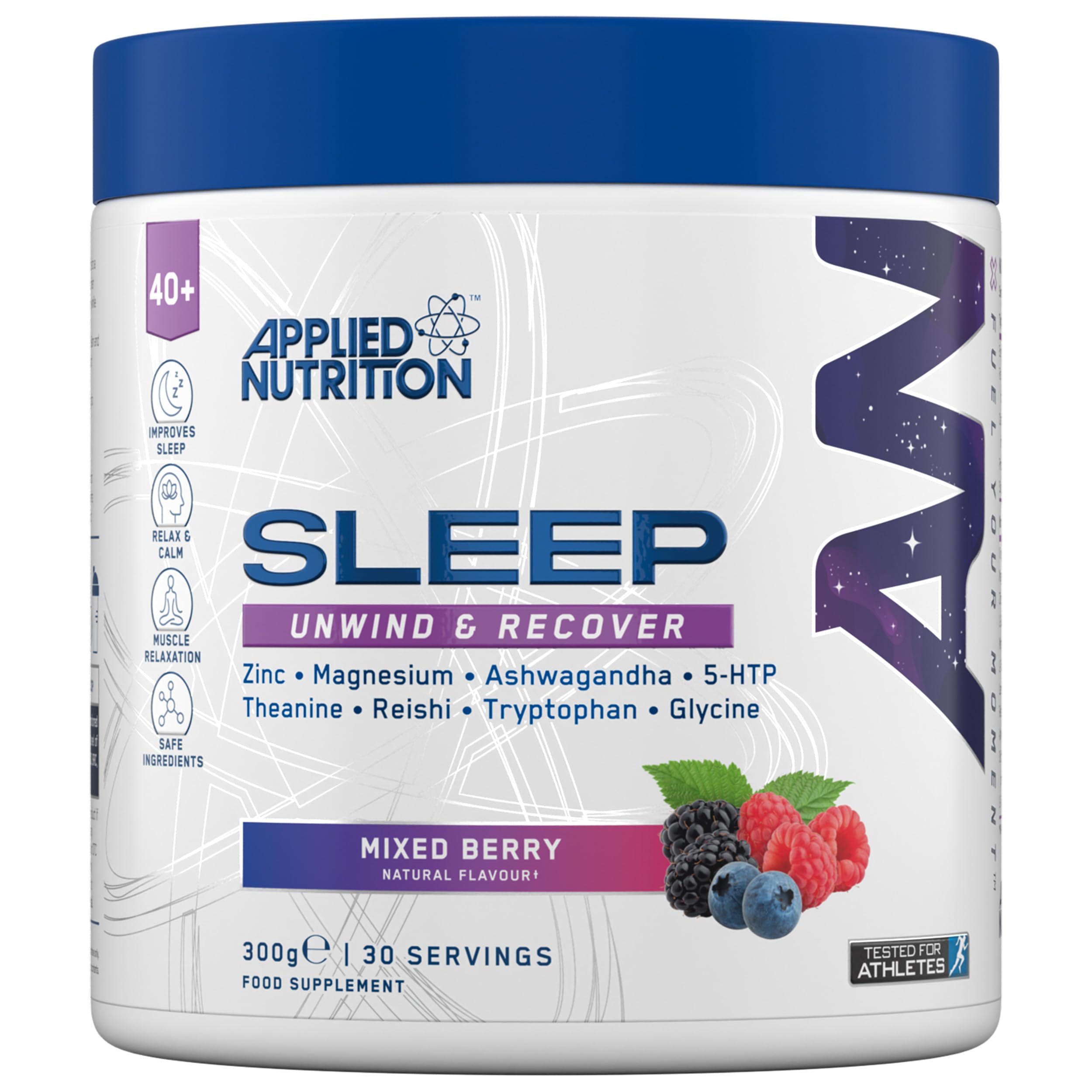 Applied Nutrition Magnesium + Ashwagandha Sleep Powder Mixed Berry Flavour - 300G