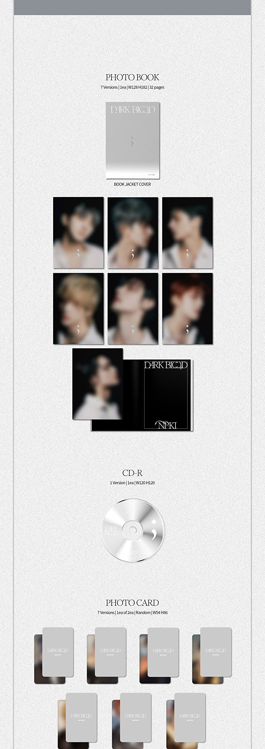 Amazon.com: ENHYPEN DARK BLOOD 4th Mini Album ENGENE Random