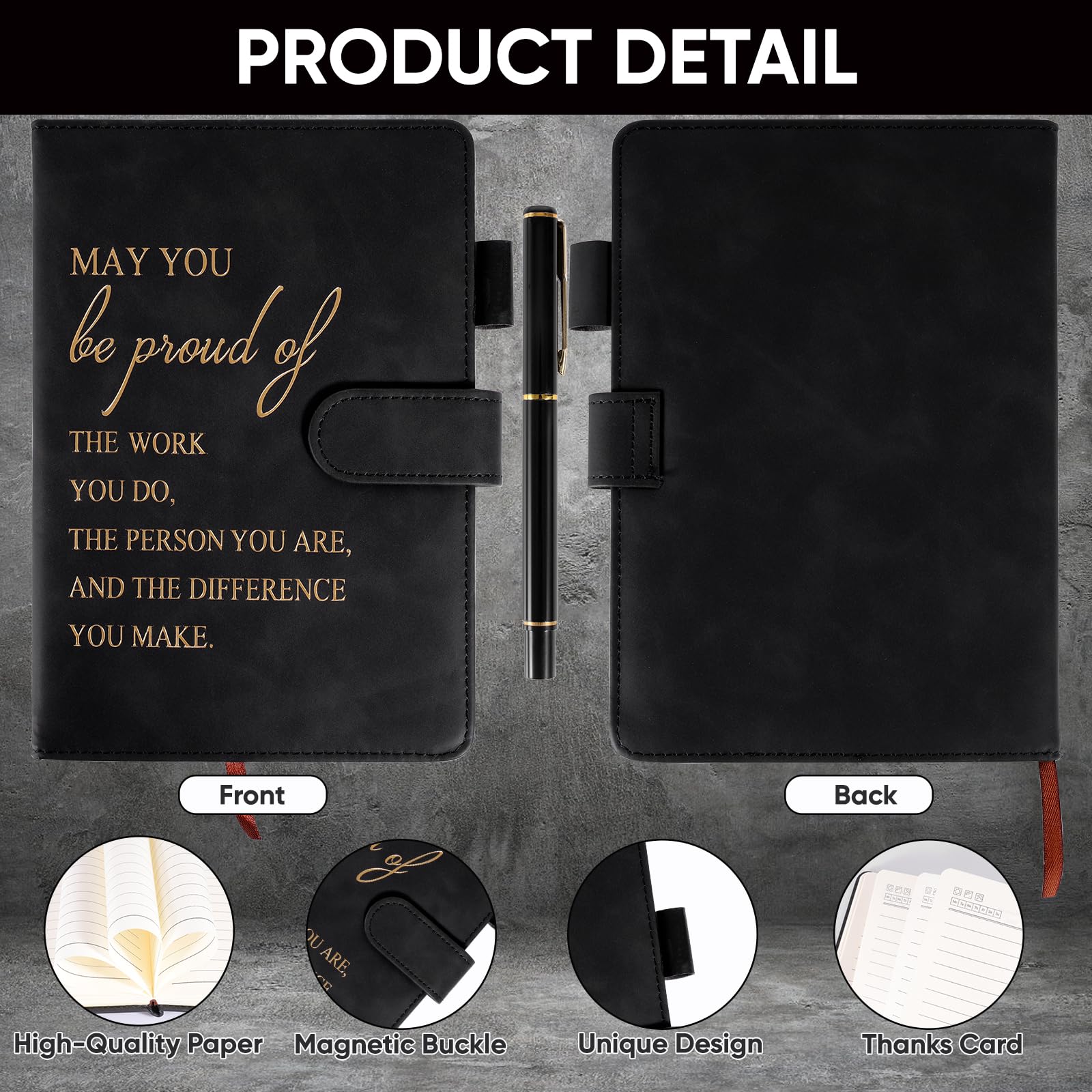Thank You Notebook Gifts, A5 Inspirational Notebook with Pen, Leaving Gifts Books with Greeting Card - Image 3