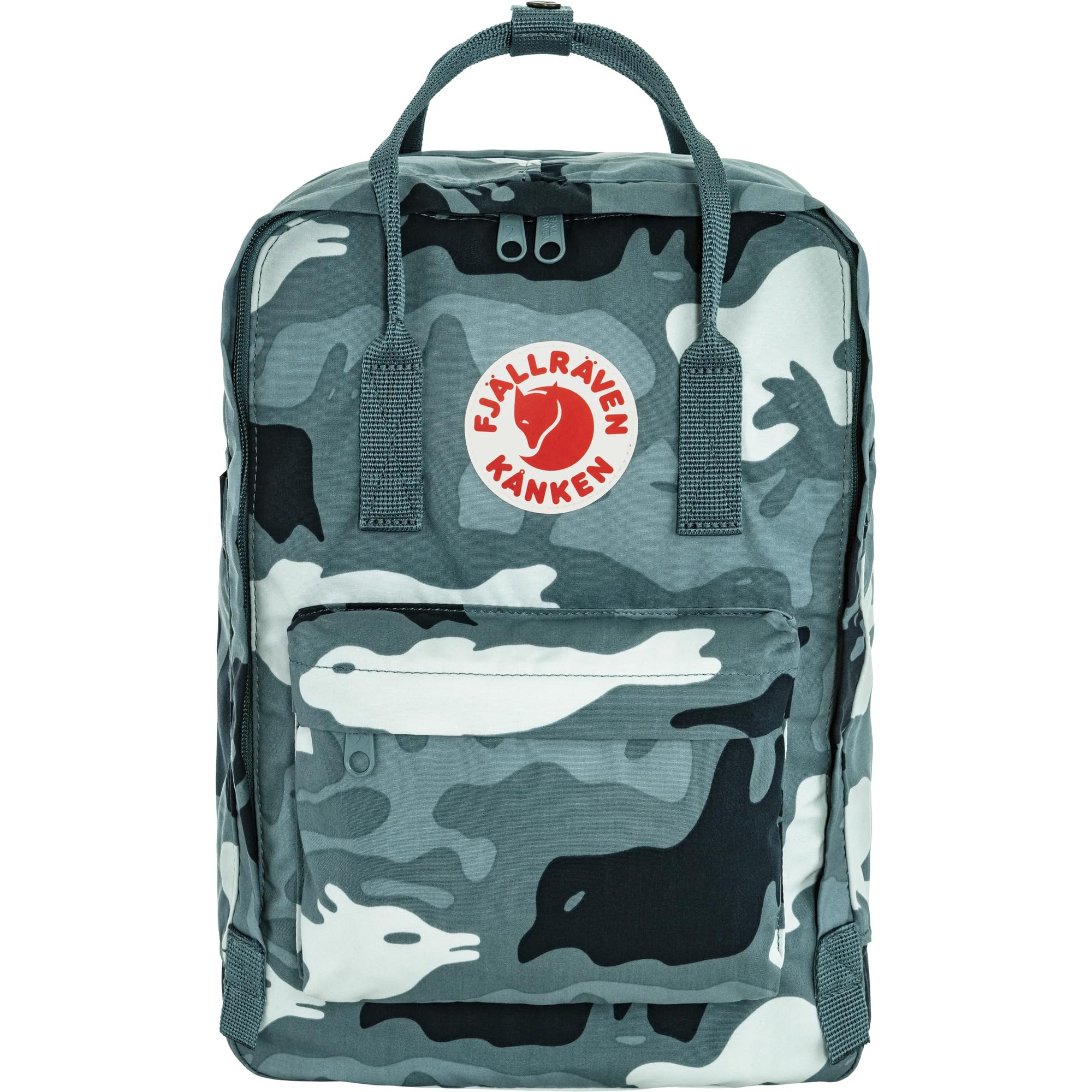 Kanken Graphics Laptop 15 Backpack - Padded Laptop Sleeve, Durable Vinylon Fabric - School, Travel, Nimbus Blue-Hidden Animals, One Size