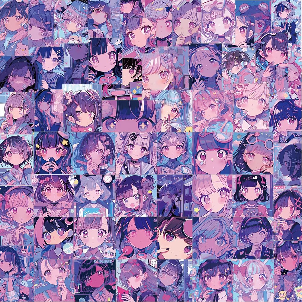 61Pcs Vapour Stickers Laptop Car Scrapbook Phone Skateboard Suitcase Luggage Bike Girl Stickers Vinyl Waterproof Aesthetic Personalised Stickers for Teens Boys Girls Adults Children