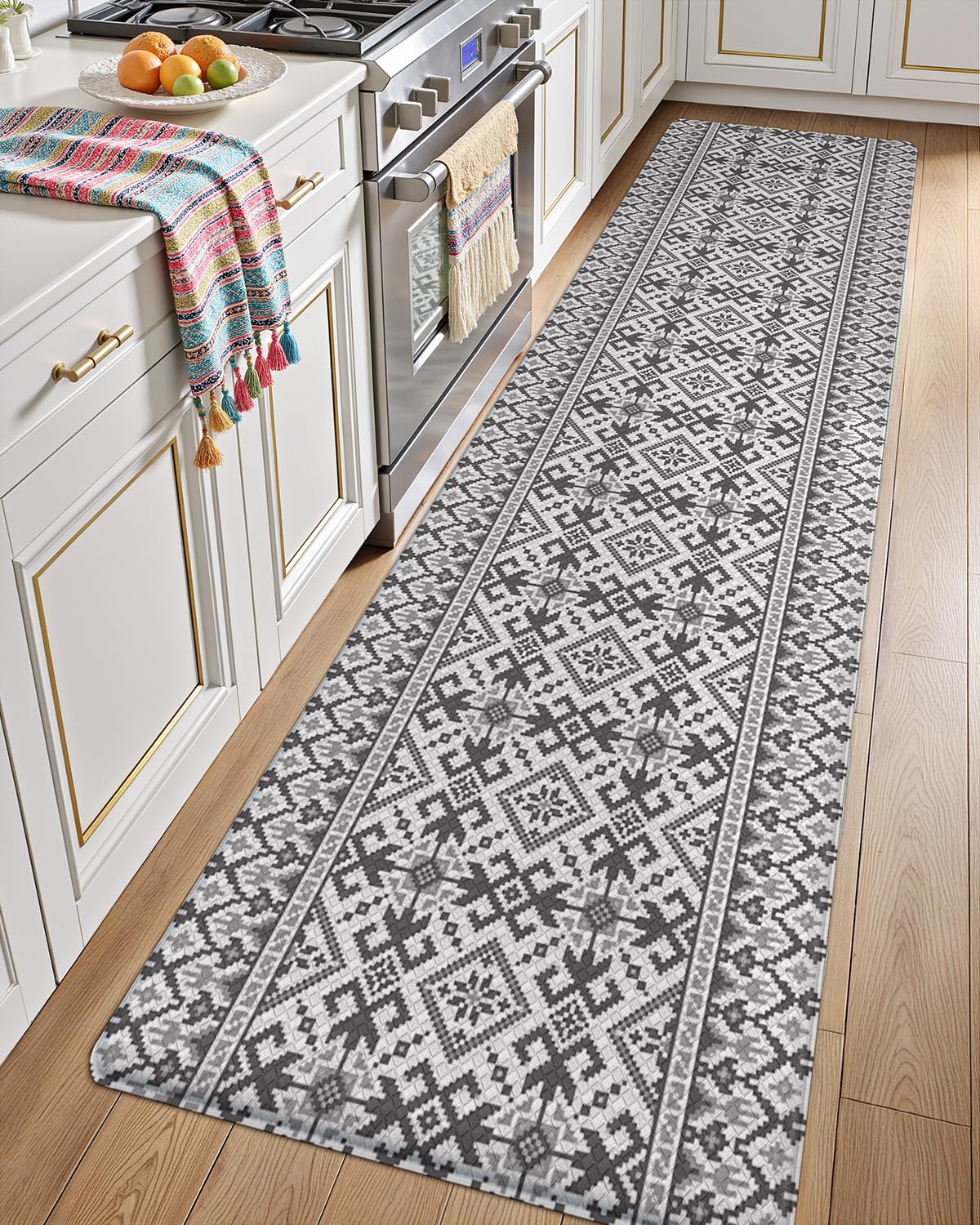 LUMI Tappetino imbottito da cucina anti affaticamento per pavimento, ultra morbido, impermeabile, per stare in piedi, antimacchia, in PVC, comodo per casa, ufficio, lavanderia, 61 x 218 cm