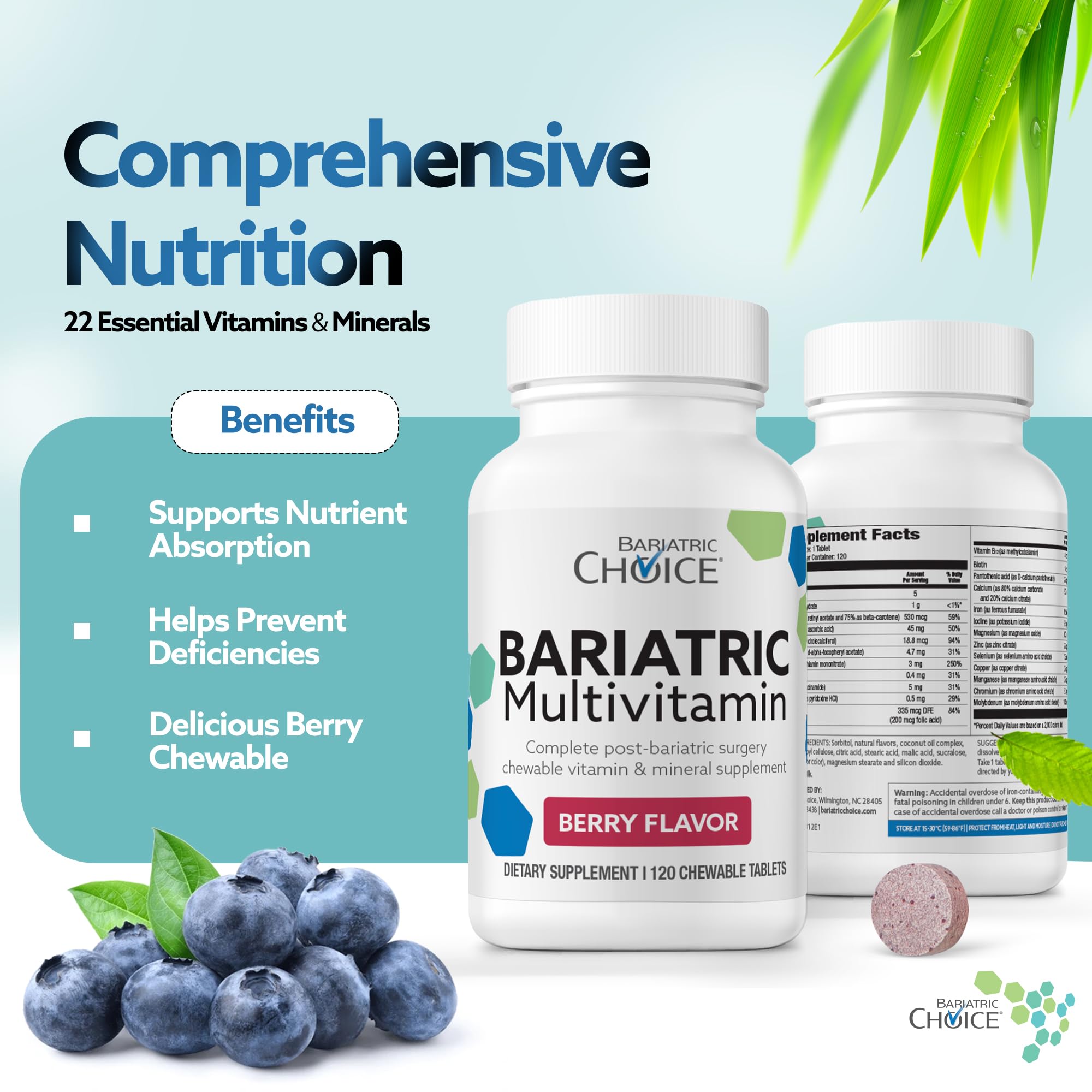 Bariatric Choice Chewable Multivitamin with Iron & 300mg Calcium, 30-Day — Amazon image 4