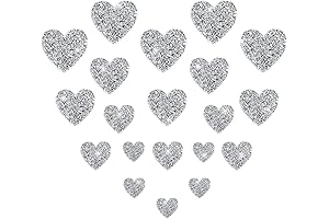 20 Pieces Rhinestone Heart Patches for Clothes