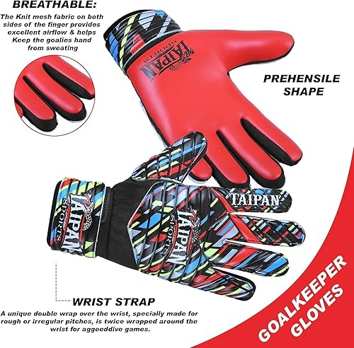 Miniatura 2 de Being fit Guantes de portero prémium para adultos y jóvenes, guantes de portero de fútbol con agarre mejorado con protección para los dedos, guantes