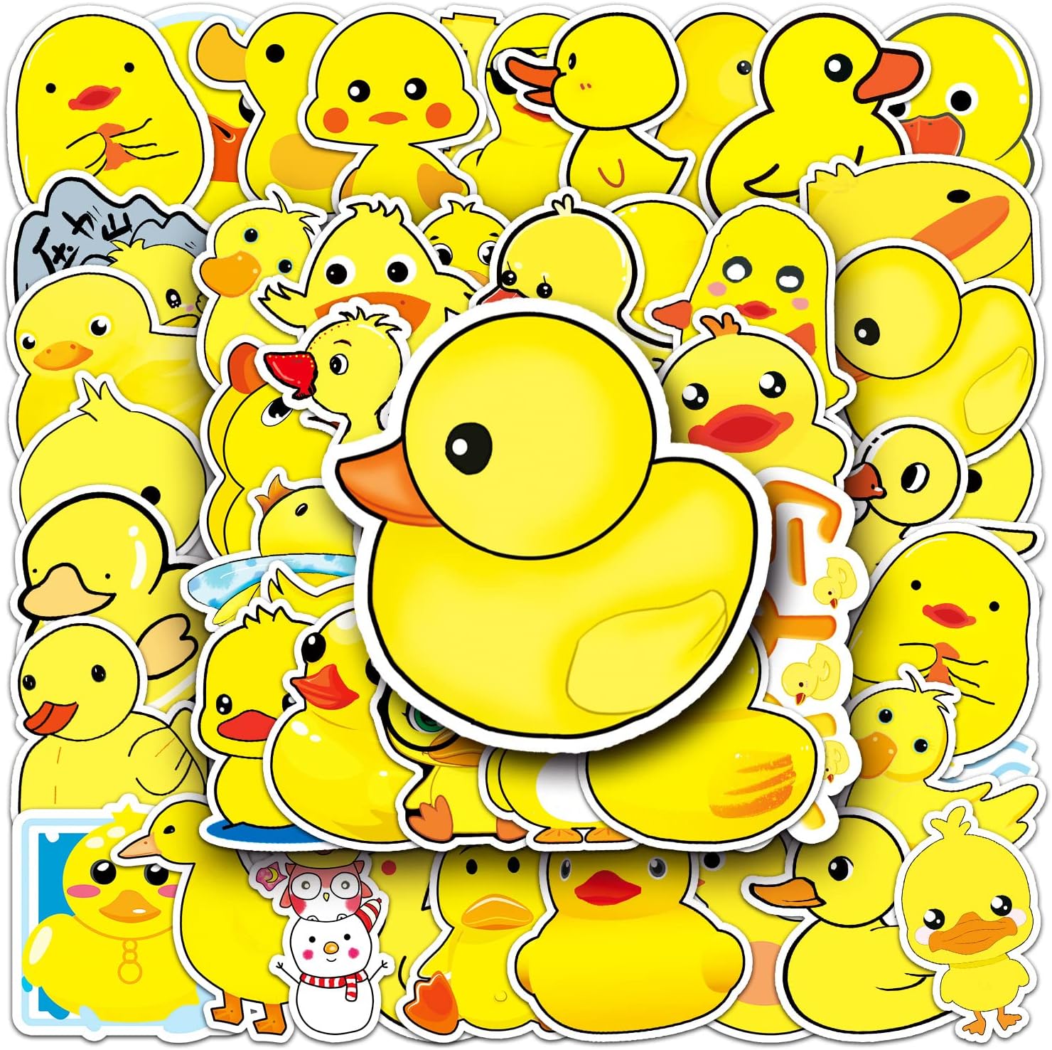 HNTR Yellow Duck Stickers 50 Quacktastic Duckling Decals Amazon.co