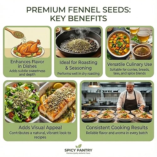 Miniatura 5 de Spicy Pantry - Semillas de hinojo enteras de 4 onzas, Foeniculum vulgare, 100% naturales, bolsa resellable, ideal para té, cocinar y hornear
