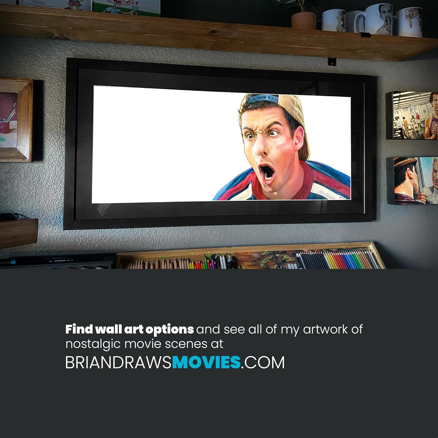 Adam Sandler Billy Madison Funny Coffee Mug, Happy Gilmore Fan Art, 90's Comedy Movie Lover Gift for Husband, You Blew It Film Buff Art, Colored Pencil Drawing (15 oz. Ceramic Mug)