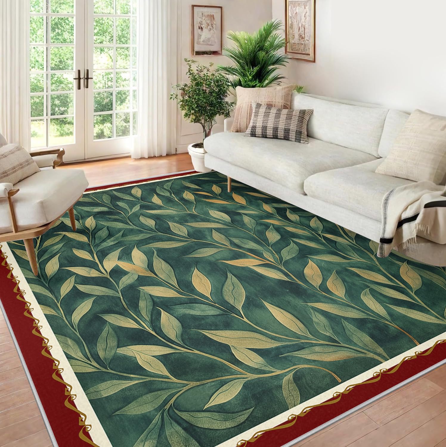 Tapis lavables pour le salon 60x90 antidérapant et tapis de cuisine plante bohème