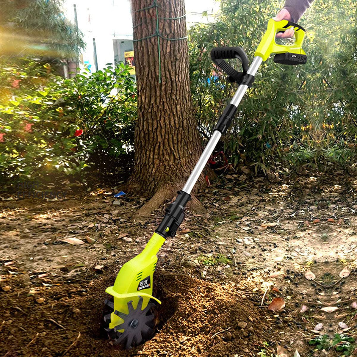 Motoculteur de Jardin, motoculteur de Jardin 20 V, motoculteur électrique Portable sans Fil, avec Batterie Rechargeable de 5 200 mAh et Chargeur, motoculteur électrique à Main pour