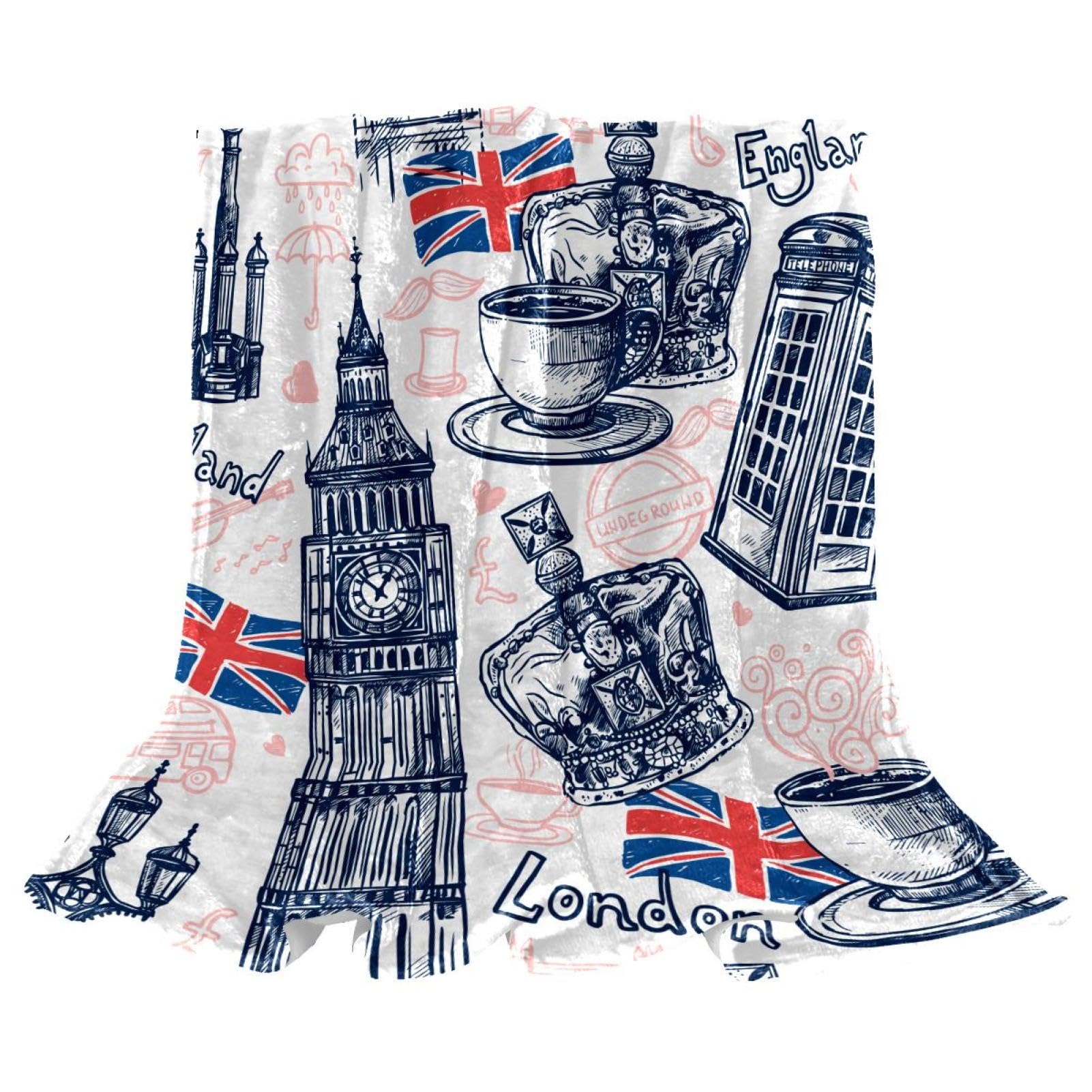 Couverture polaire Londres contre le froid au bureau et sur le canapé