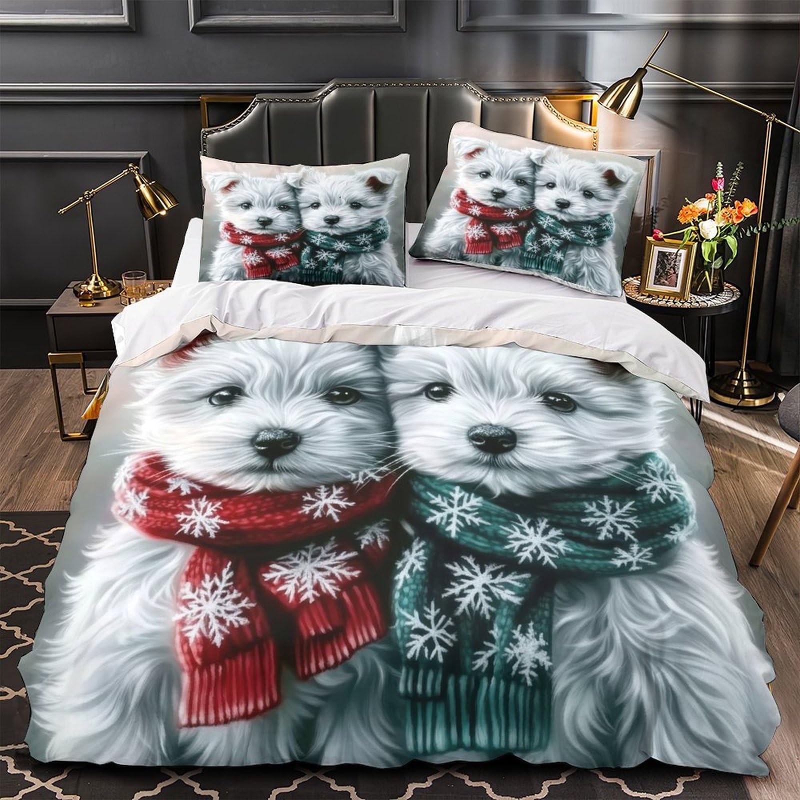 Housse de couette panda roux parure de lit 3D dessin animé literie double adulte