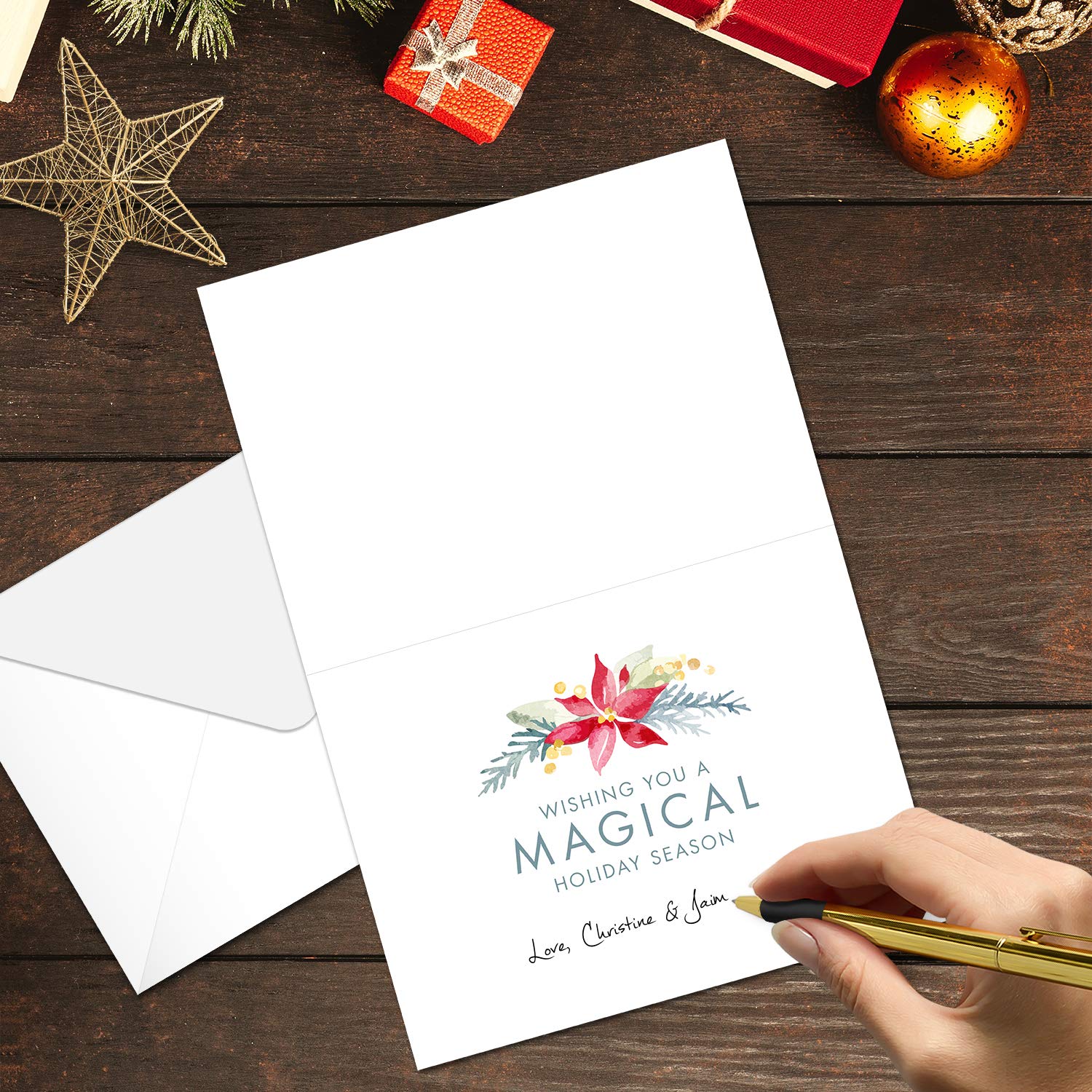 Weihnachtskarten"Merry Day", 24 Weihnachtskarten mit passenden Umschlägen