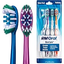 RM Oral RevCare Medium Toothbrushes, 4 Count