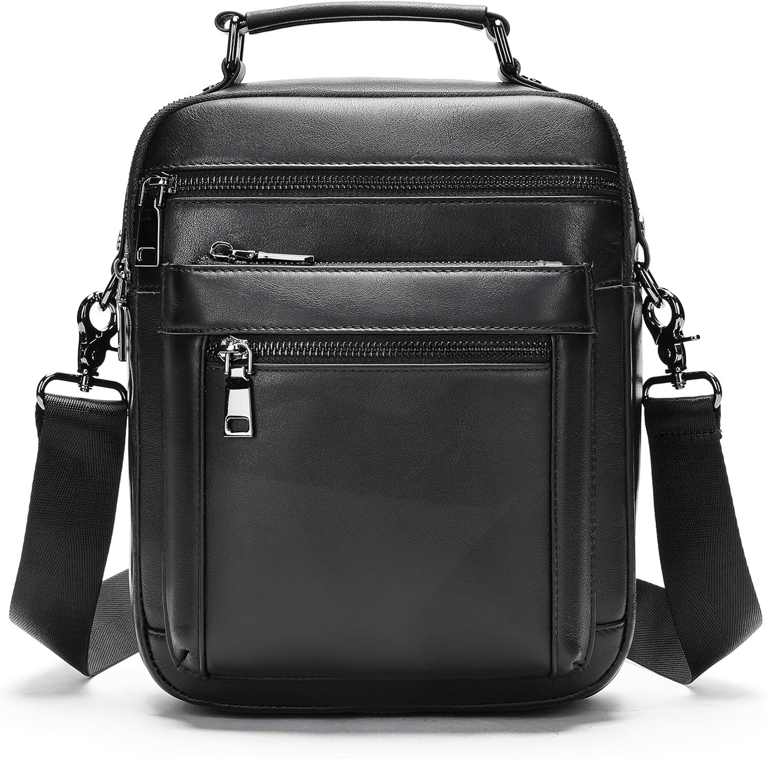 NIUCUNZH Genuine Leather Small Messenger Bag Vintage Leather Man Purse Handbag Crossbody Shoulder Bags for Men