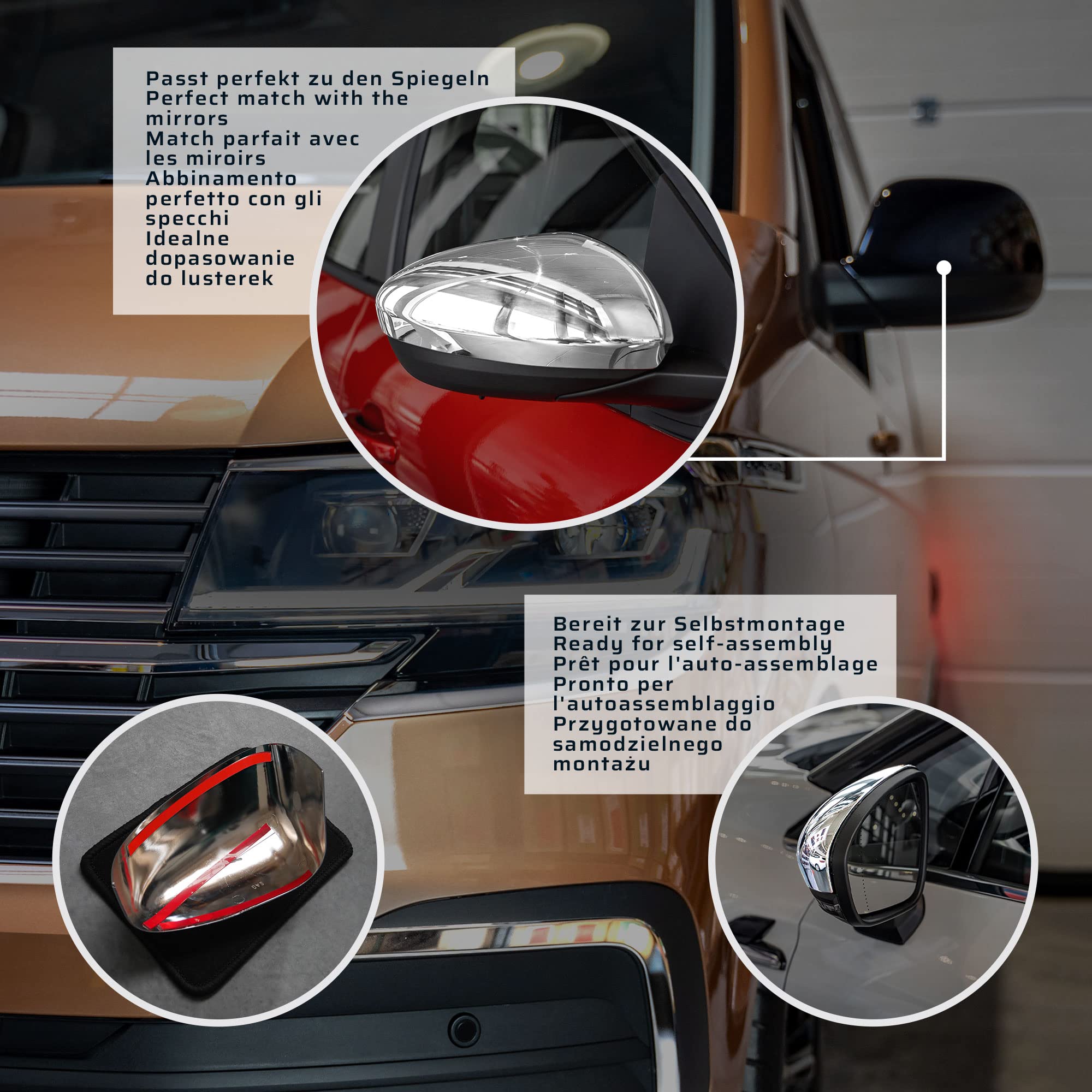 CHROMEMASTER | Nakładki na Lusterka Zewnętrzne | Kompatybilne z Dacia Sandero Stepway BJI Hatchback, 5 Drzwi od 2021 | Inox; Osłony Lusterek to Niepowtarzalny Wygląd Auta i Ochrona Przed Uszkodzeniem