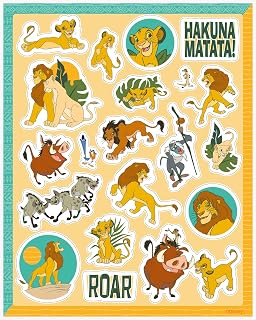 Disney Lion King Sticker Sheets | Assorted Designs | 4 Pcs