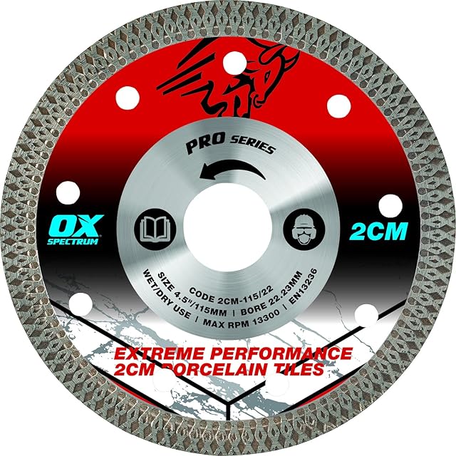 OX Pro 2CM Porcelain Cutting Blade - 125/22.23mm