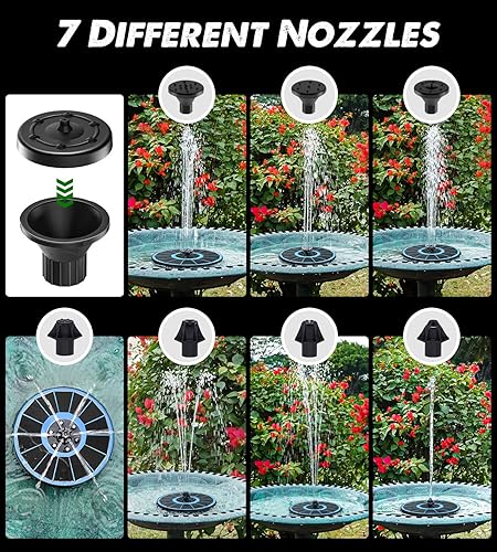 Miniatura 25 de Panel solar de vidrio con batería de 2200 mAh, fuente de agua solar flotante de 3.5 W con 4 varillas fijas, bomba solar para baño de pájaros, Panel