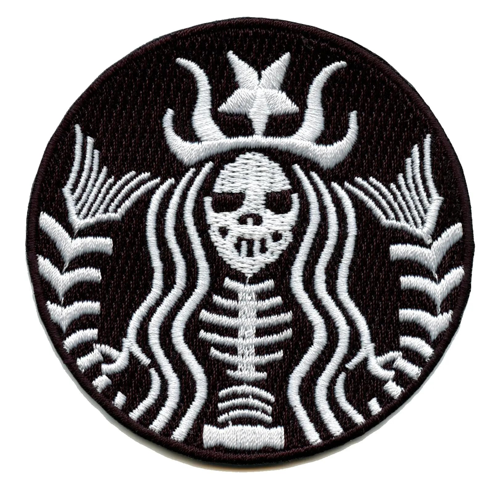 Deadbucks Skeleton Mermaid Patch Coffee Death Embroidered Iron On