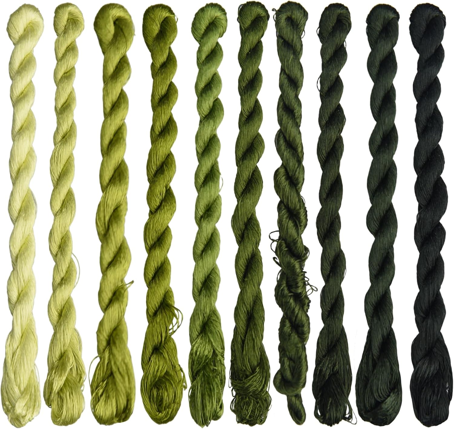 Natural 100% Silk Thread, Handmade Embroidery Thread Silk Floss 10 Colors 110m Each (44)