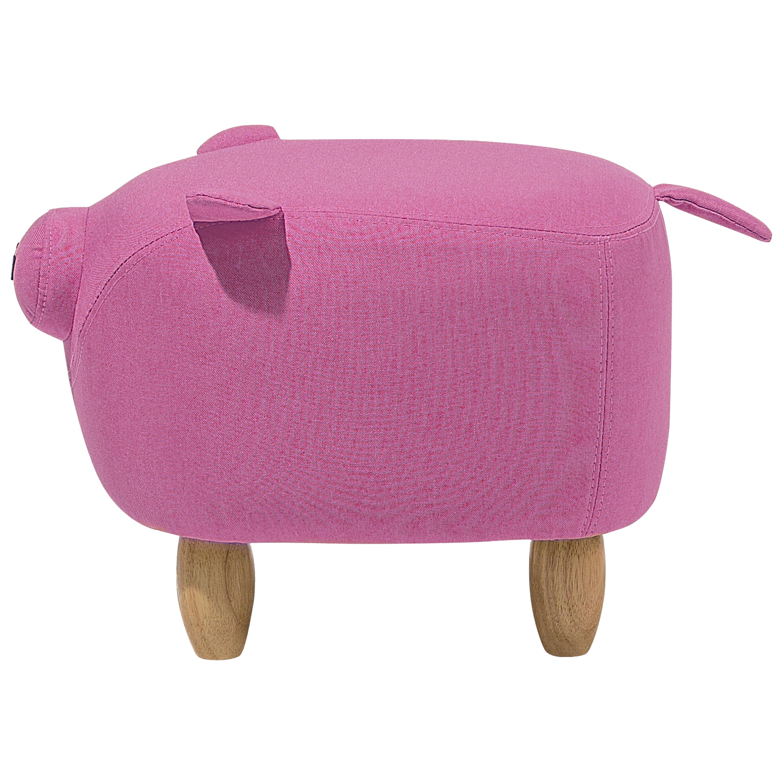 Beliani Verspielter Schweinchen-Hocker in Rosa Tierhocker für Kinder Piggy
