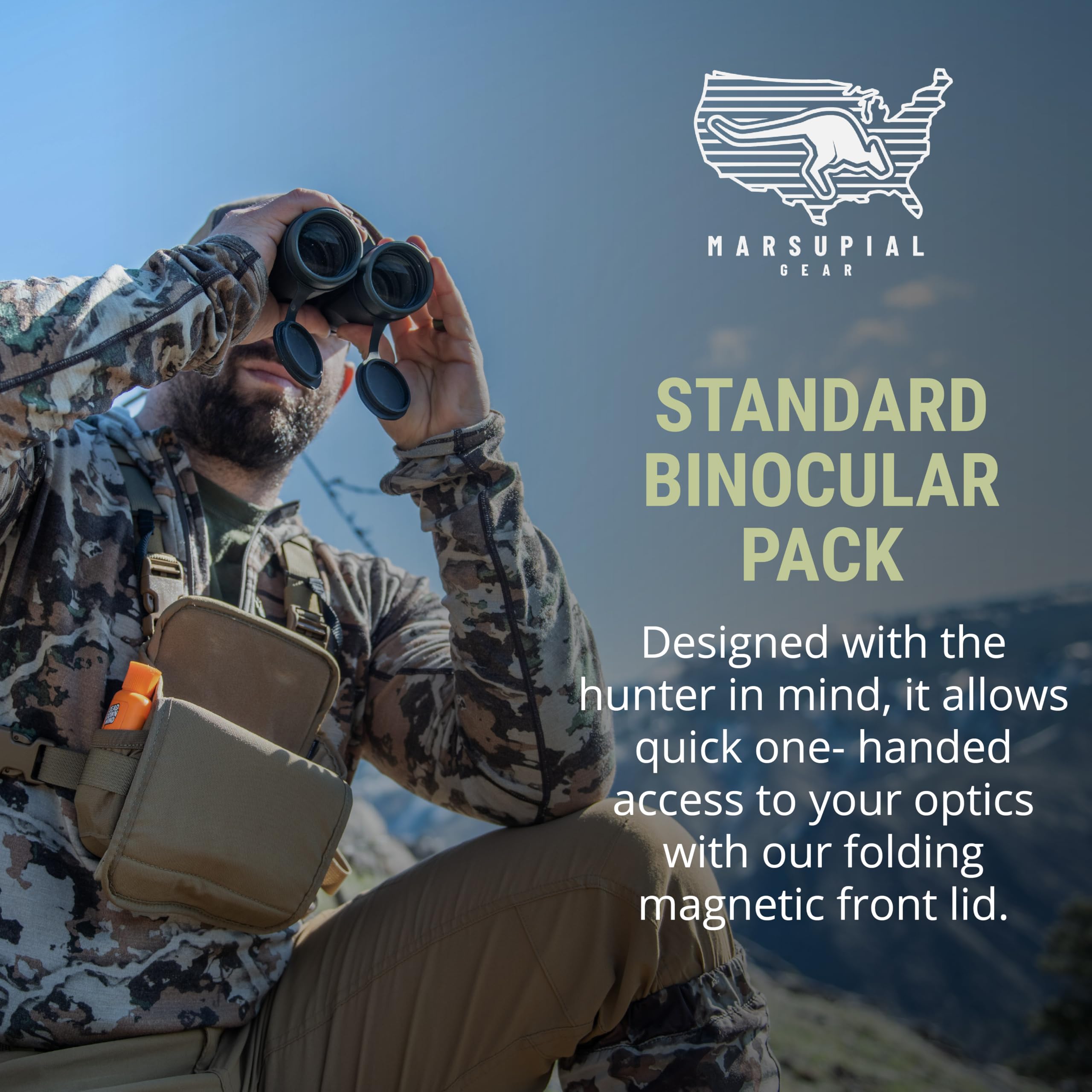 Marsupial Gear Binocular Pack w/Standard Harness, Coyote, Medium