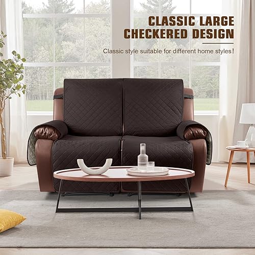 Miniatura 2 de KinCam Funda impermeable para sofá biplaza reclinable, fundas antideslizantes para sofá reclinable de 2 asientos, funda de sofá reclinable,