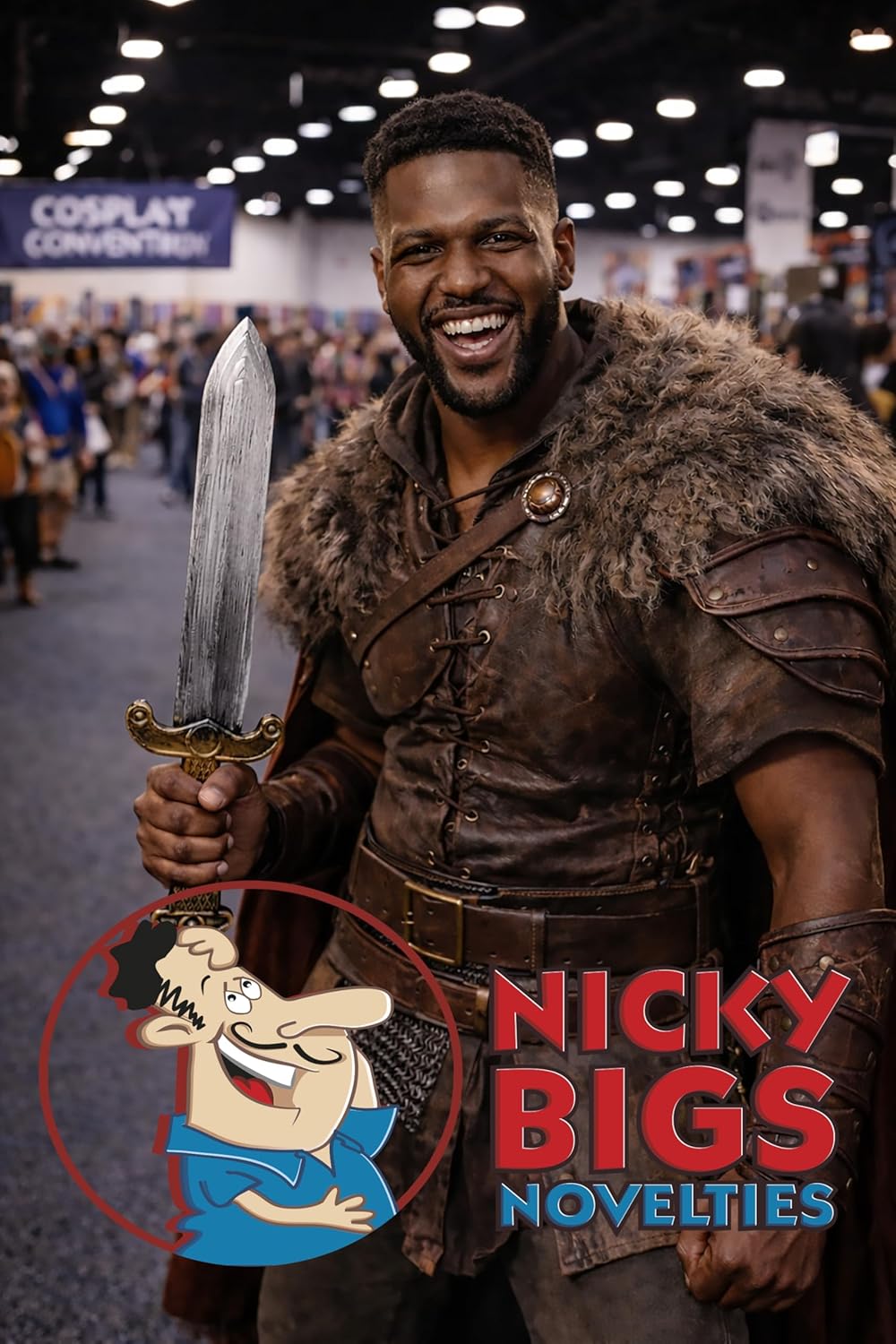 Nicky Bigs Novelties Roman Short Sword Prop – Plastic Medieval Dagger, Gold Handle & Silver Blade Costume Accessory - Image 6