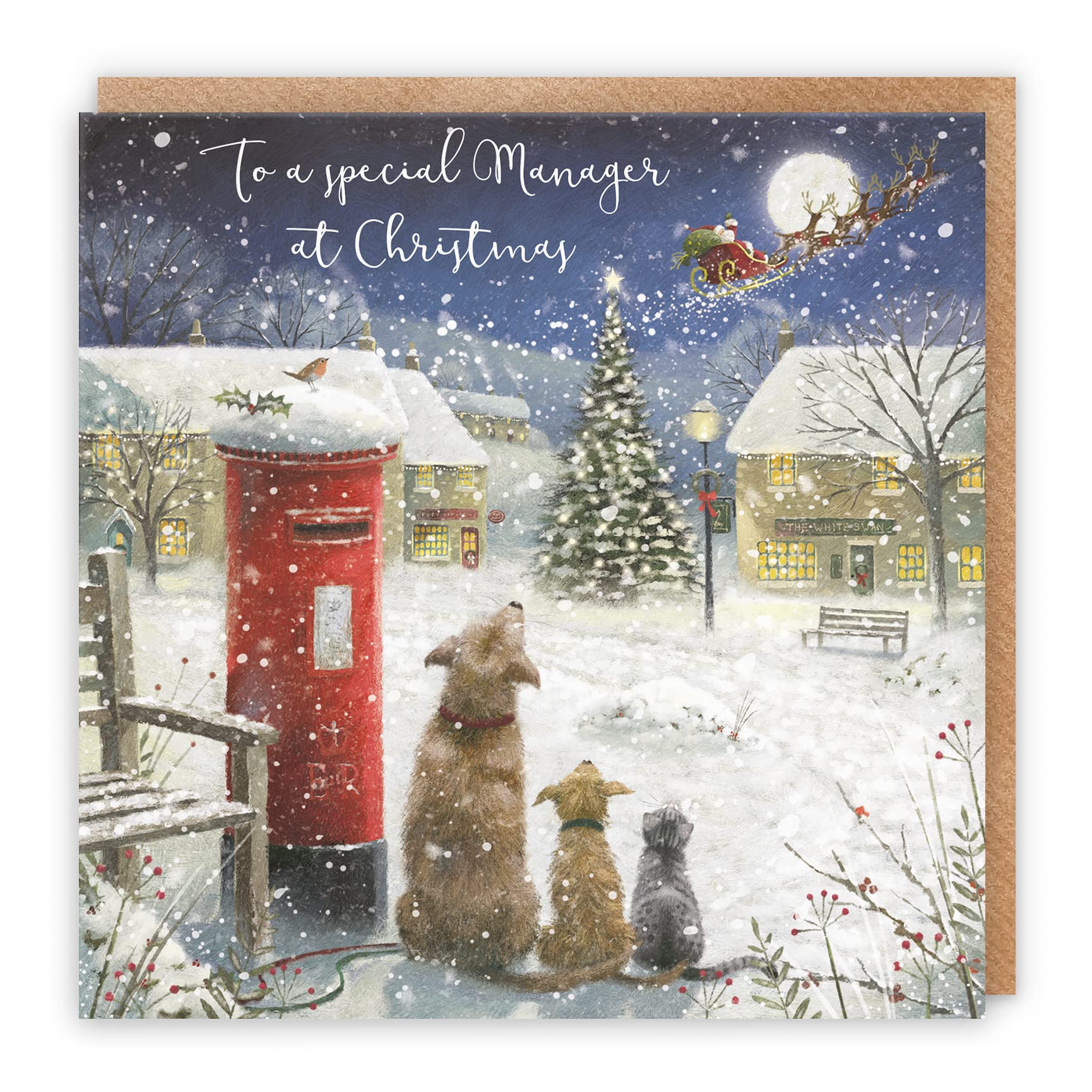 Hunts England Manager Artistic Christmas Card - To A Special Manager At Christmas - Magical Christmas - Milo's Gallery Collection
