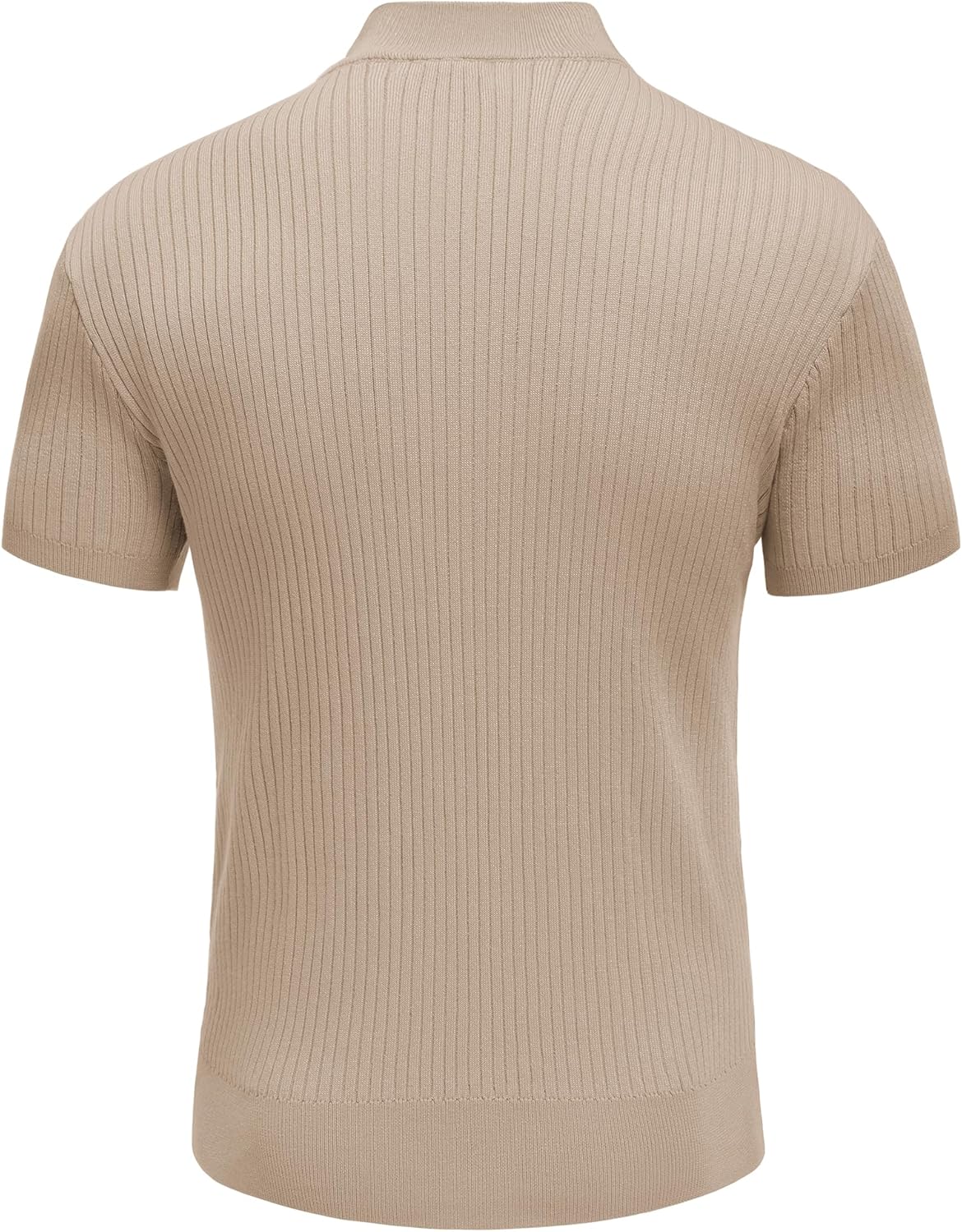 COOFANDY Men's Mock Turtleneck Sweater Short Sleeve Casual Basic Tops Ribbed Knit Pullover Solid Tee - Image 8
