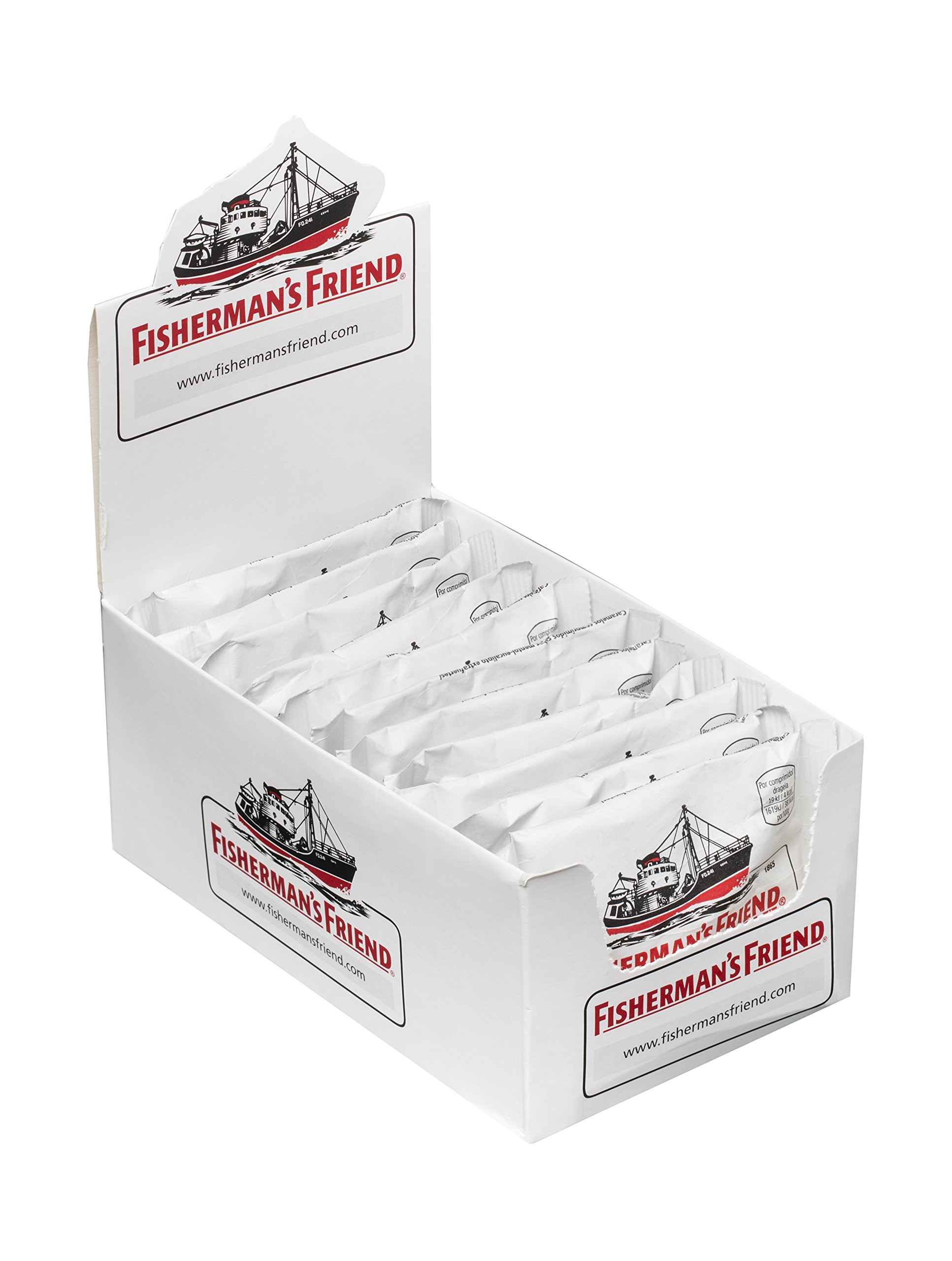 Fisherman's Friend Original, Caramelo Comprimido Eucalipto y Mentol - 12 unidades de 25 gr/ud