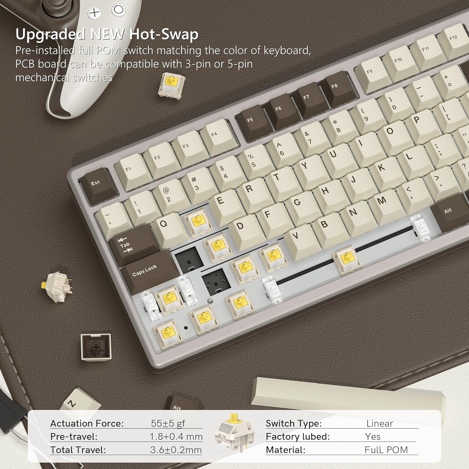 Amazon | Womier SK71 Pro ゲーミングキーボード 75%、ワイヤレス