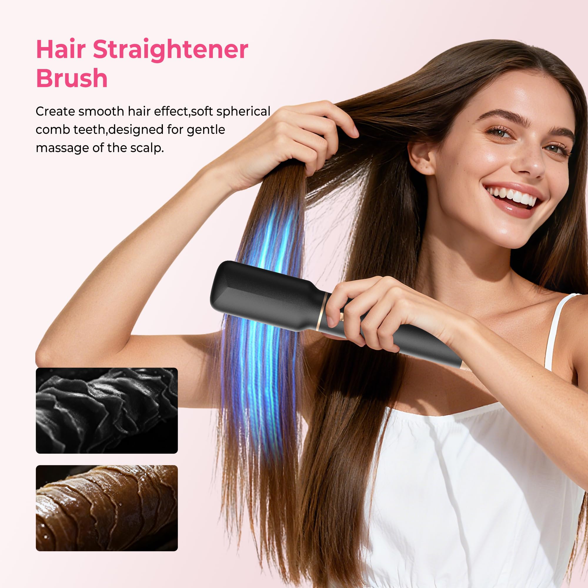 Atopskins Spazzola Asciugacapelli Ad Aria Calda 1000W,Hair Styler 5 In 1 Air Styler,Combina le Funzioni di Asciugacapelli,Arricciacapelli e Spazzola Phon,Contiene Ioni Negativi ad Alta Concentrazione