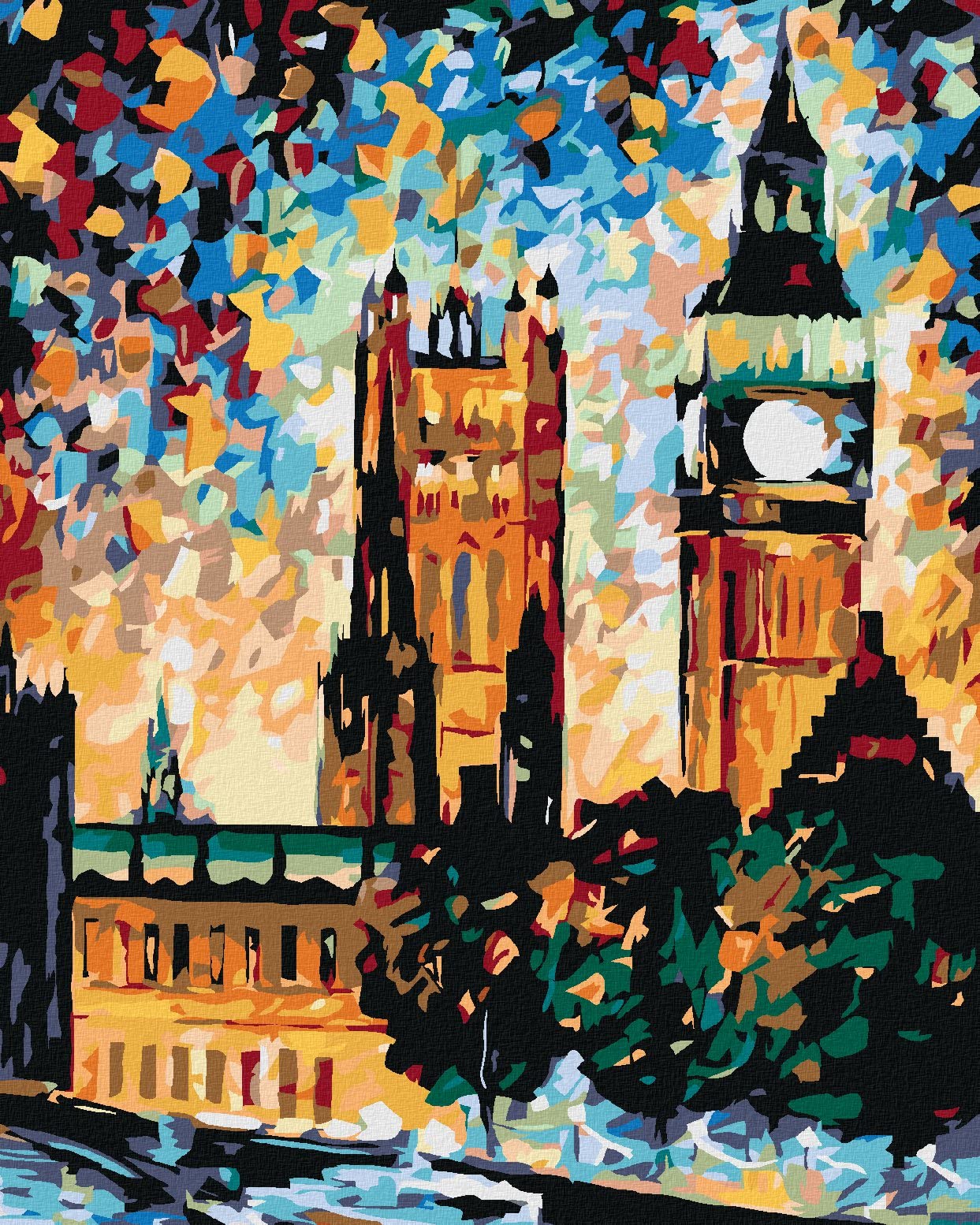 Zuty Malen nach Zahlen - Big Ben IN Farben 80x100 cm ohne Keilrahmen