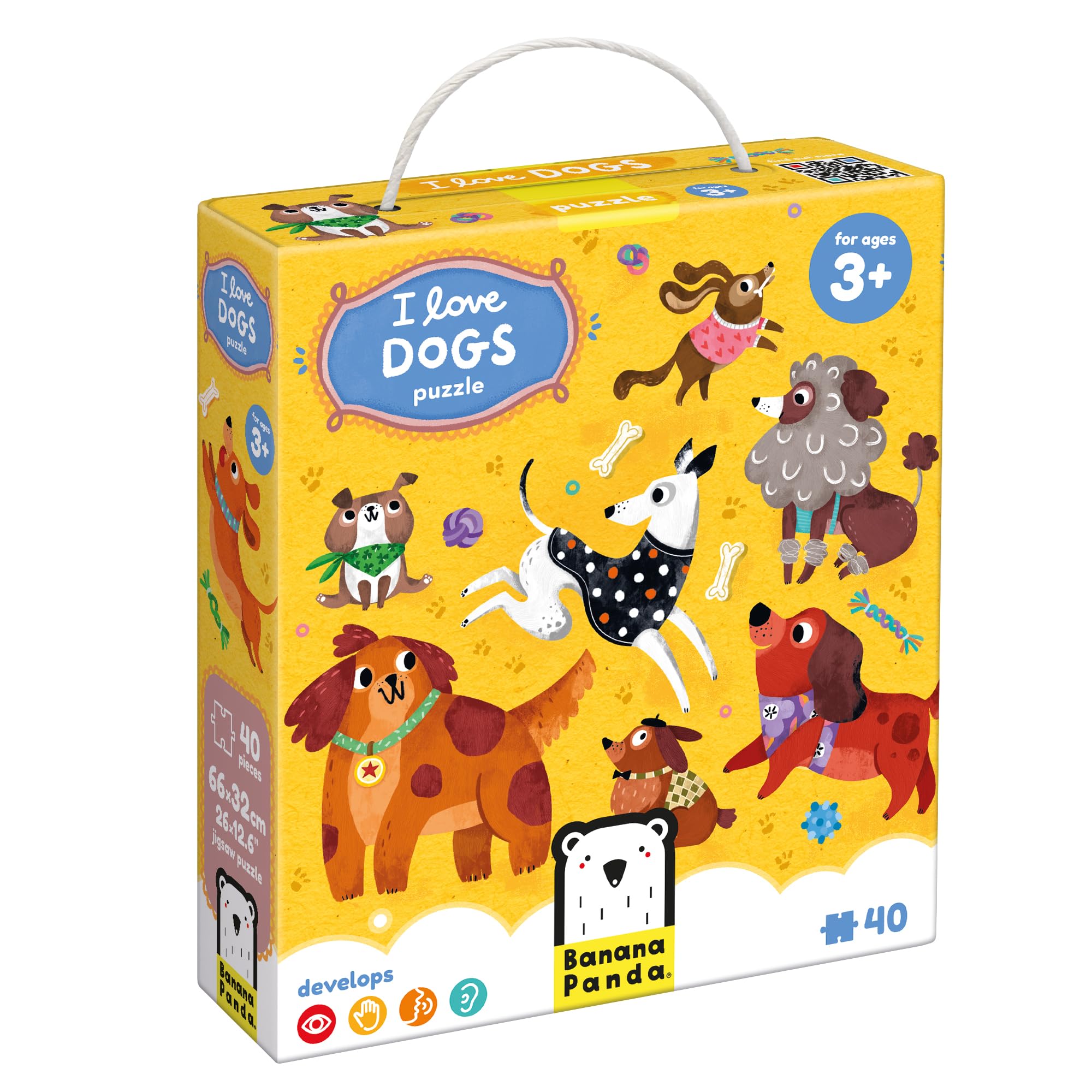 I Love Dogs Puzzle 3+ Floor Puzzle, Multicolor, 26" x 12.6"