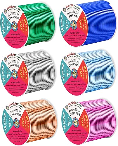 Vista 152 de Mandala Crafts - Alambre de aluminio anodizado de calibre 10 para manualidades de joyería - 32 pies de alambre flexible de cobre coloreado - Doble