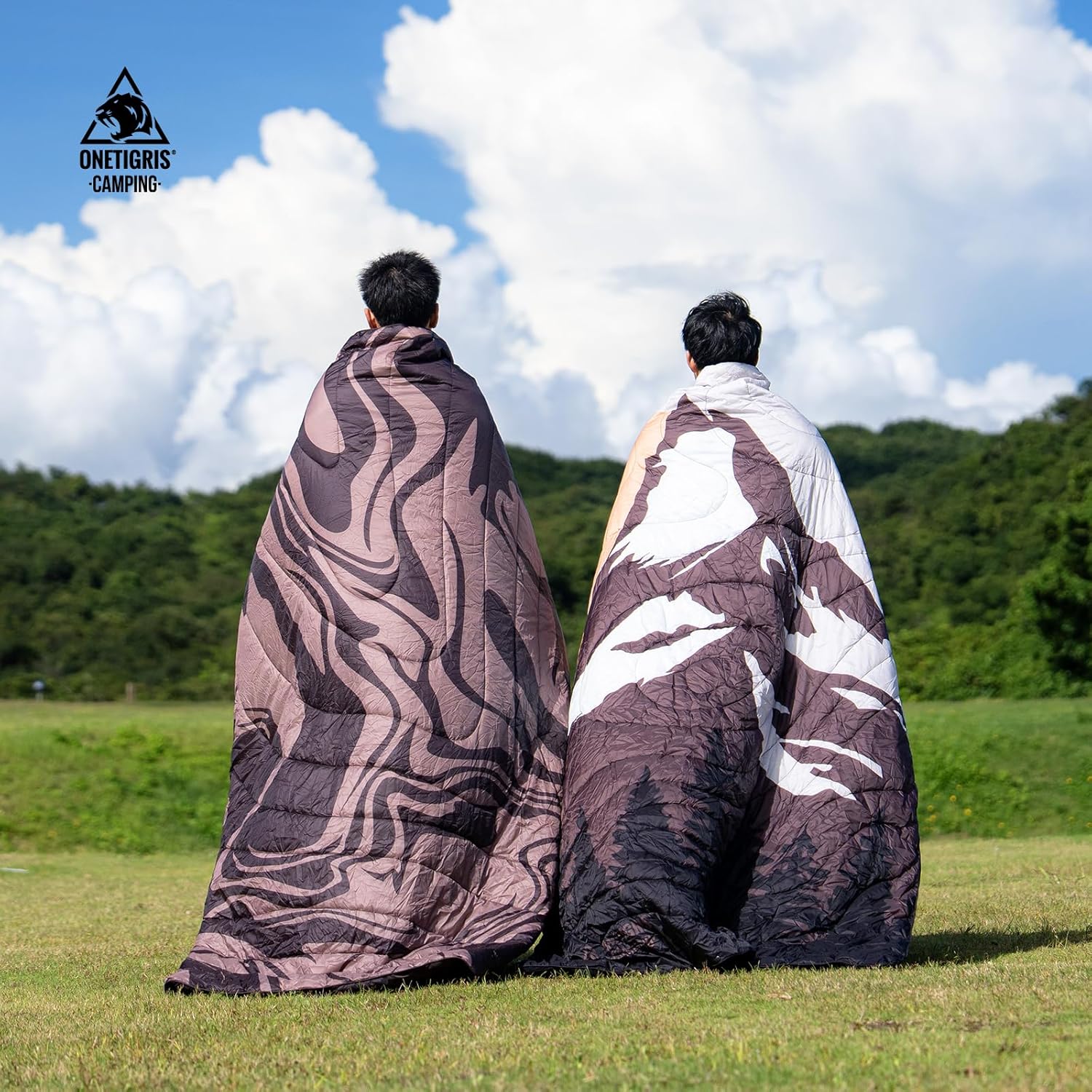 ONETIGRIS Ultralight Camping Blanket, Packable Puffy Quilt Puffy Printed Camping Blanket with Snap Buttons & Corner Loops for Backpacking, Hiking & Travel - Image 7