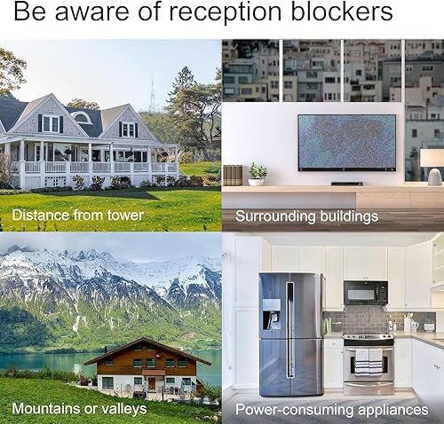 Miniatura 11 de GE Hover Antena de TV digital HD amplificada, antena de TV inteligente de largo alcance, diseño fácil de montar en la parte superior, compatible con