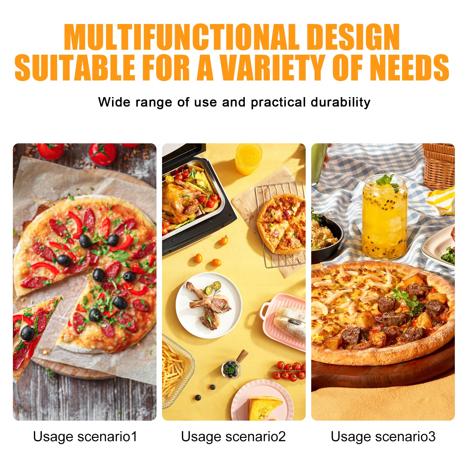 GBKDQQ Pala per pizza, 135 cm, pala per pizza, forata, grande cursore per pizza, in alluminio con manico lungo in legno rimovibile, per cucina e gastronomia