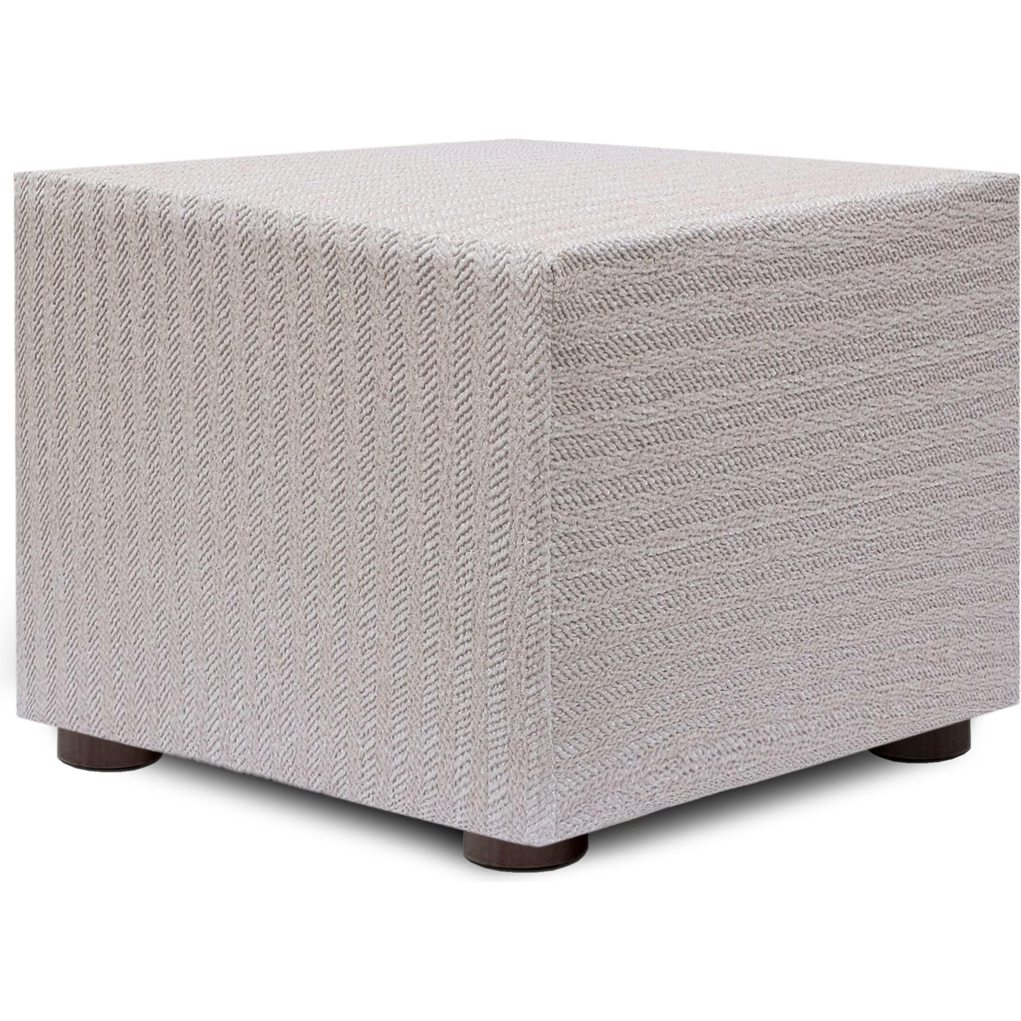ECOMMERC3 | Housse pour Pouf 40 x 40 cm, Super élastique bi-élastique – Housse de Pouf Couleur écru Protecteur Respirant Anti-Usure, Facile à Installer et à enlever Une adaptabilité maximale et Une