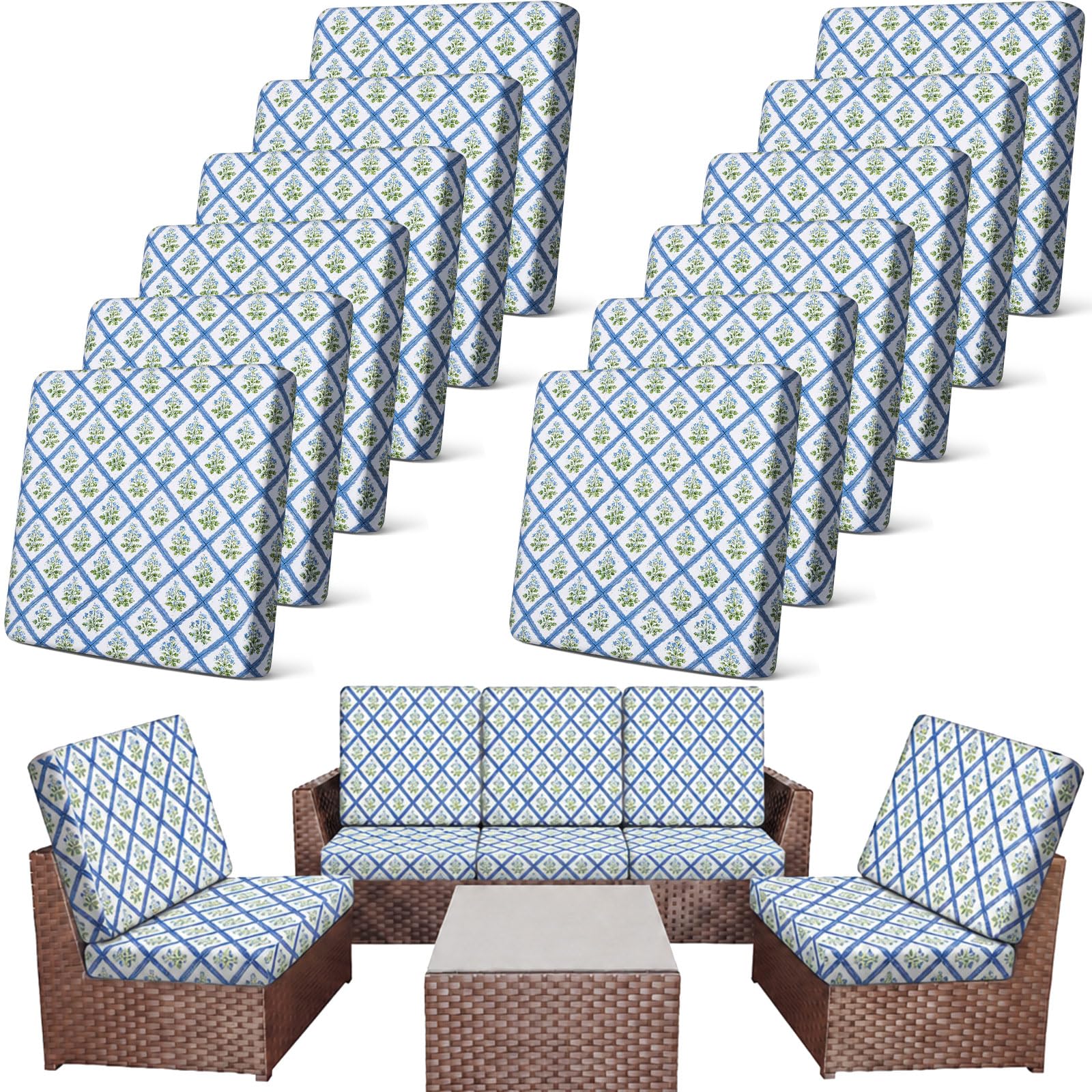Colorful Patio Cushion Covers - 12 Pack -16