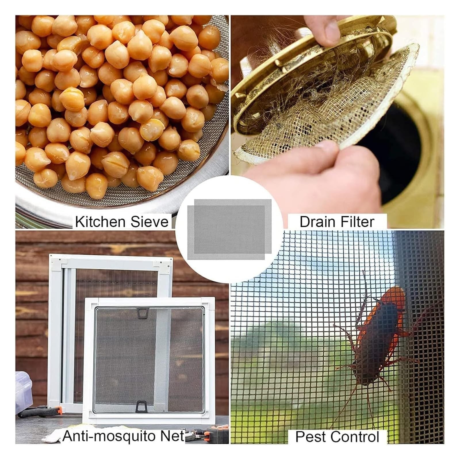 Edelstahl-Mesh-Rolle, feiner gewebter Draht zur Belüftung, hochdichtes Nager- und Schädlingsschutznetz, 1,5 m x 9 m, für Haus und Garten