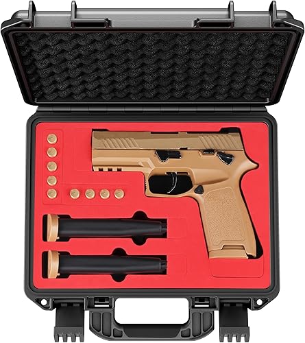 Kinghardcase Funda táctica rígida para pistola de viaje, caza, campo de tiro, con espuma aprobada por la TSA, funda impermeable con cerradura para