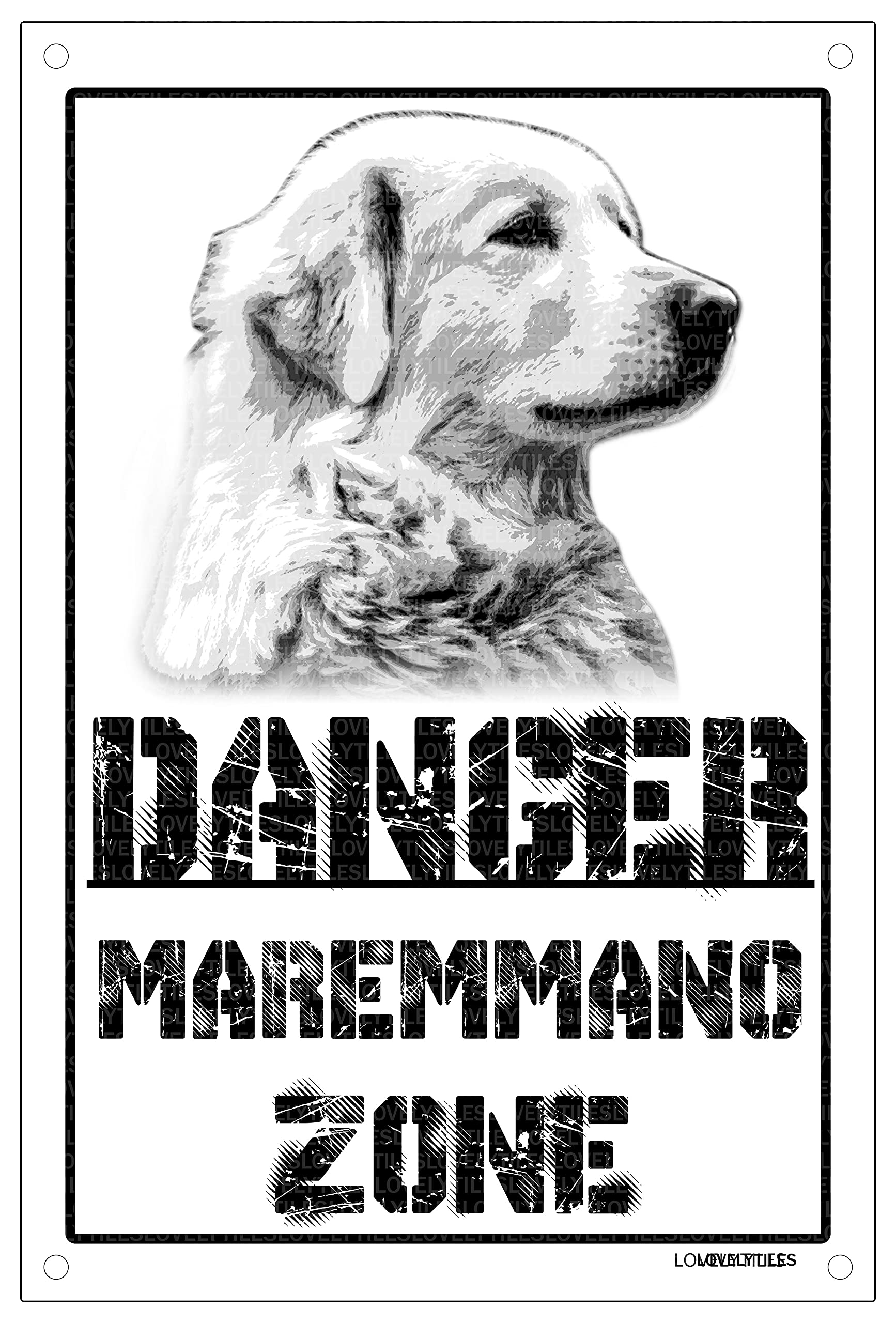 Danger MAREMMANO zone Targa cartello metallo attenti al cane metal sign (15X20)