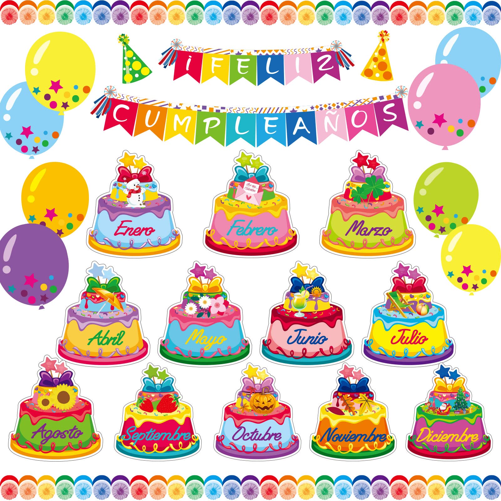 Buy Spanish Happy Birthday Bulletin Board Set Birthday Bulletin Board